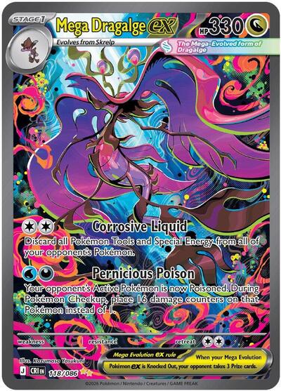 Mega Dragalge ex - 118/086 - ME04: Chaos Rising #118/086 - Foil — product image