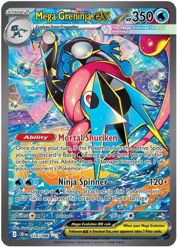 Mega Greninja ex - 116/086 - ME04: Chaos Rising #116/086 - Foil