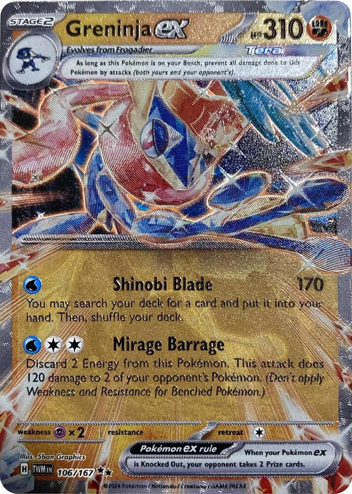 Greninja ex (GameStop Metal Card) - #106/167 - Twilight Masquerade - Miscellaneous Cards & Products (MCAP)