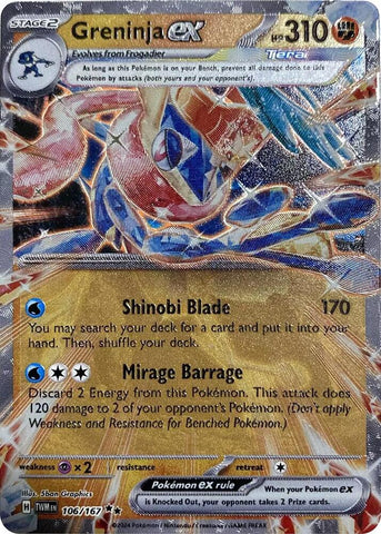 Greninja ex (GameStop Metal Card) - #106/167 - Twilight Masquerade - Miscellaneous Cards & Products (MCAP)