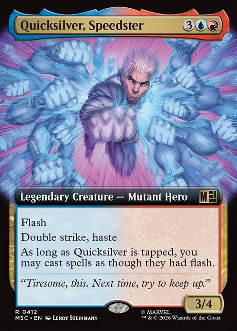 Quicksilver, Speedster - Marvel Super Heroes Commander #412 - Extended Art Non-Foil — product image
