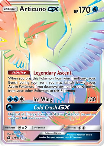 Articuno GX (Secret) - SM - Celestial Storm #171/168 - Foil
