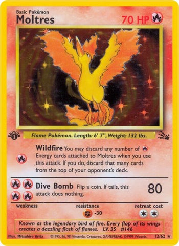 Moltres (12) - Fossil #12/62 - Foil