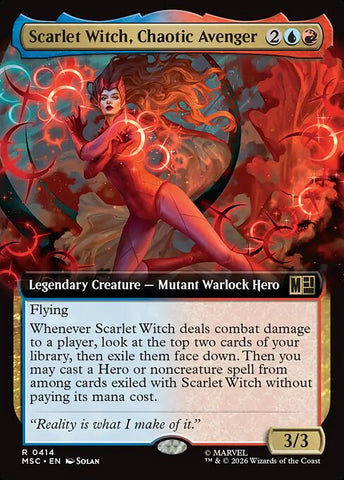 Scarlet Witch, Chaotic Avenger - Marvel Super Heroes Commander #414 - Extended Art Non-Foil