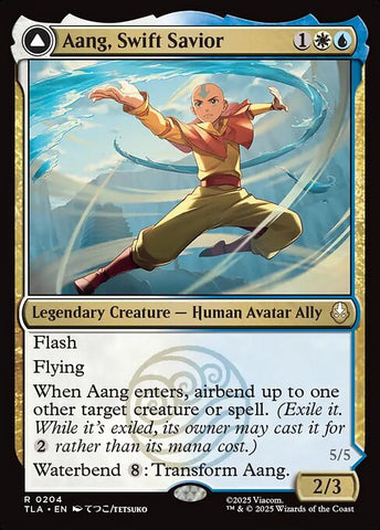 Aang, Swift Savior // Aang and La, Ocean's Fury - Avatar: The Last Airbender #204 - Foil