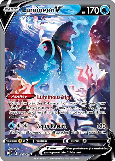 Lumineon V (Alternate Full Art) - SWSH09: Brilliant Stars #156/172 - Foil — product image