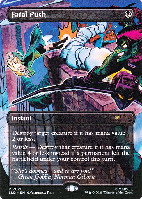 Fatal Push - Secret Lair Drop #7020 - Borderless Non-Foil — product image