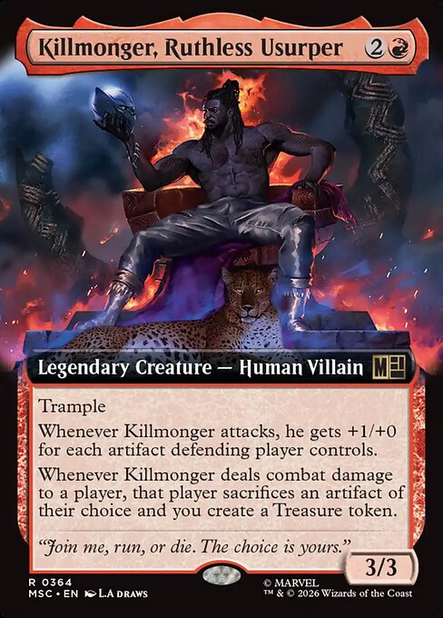 Killmonger, Ruthless Usurper - Marvel Super Heroes Commander #364 - Extended Art Non-Foil — product image