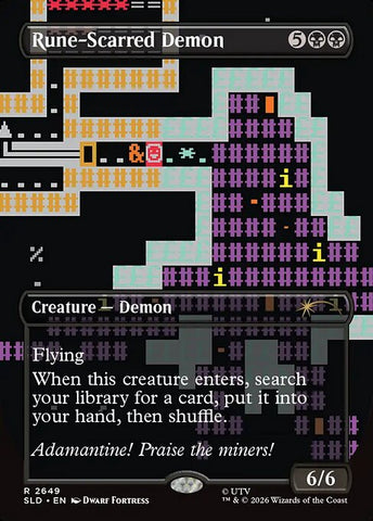 Rune-Scarred Demon - Secret Lair Drop #2649 - Borderless Foil
