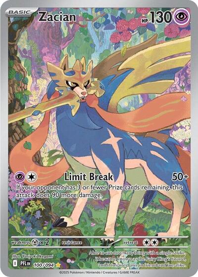 Zacian - 100/094 - ME02: Phantasmal Flames #100/094 - Foil — product image