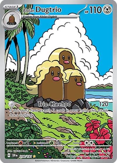 Alolan Dugtrio - 208/191 - SV08: Surging Sparks #208/191 - Foil — product image