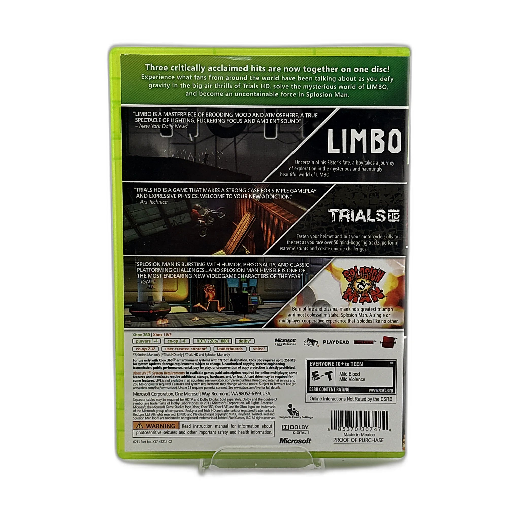 Triple Pack: Limbo, Trials HD, Splosion Man