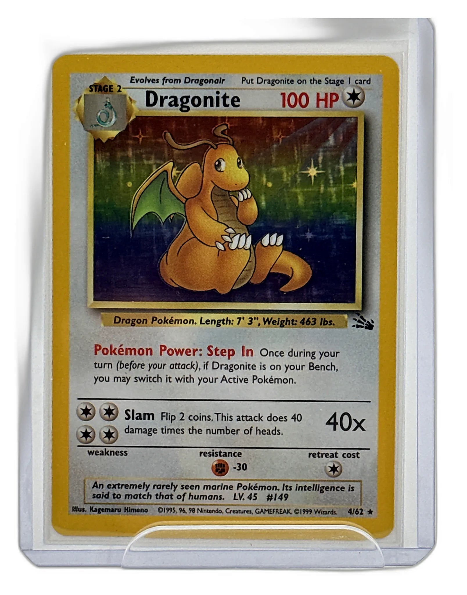 Dragonite (4) - Fossil #04/62 - Foil