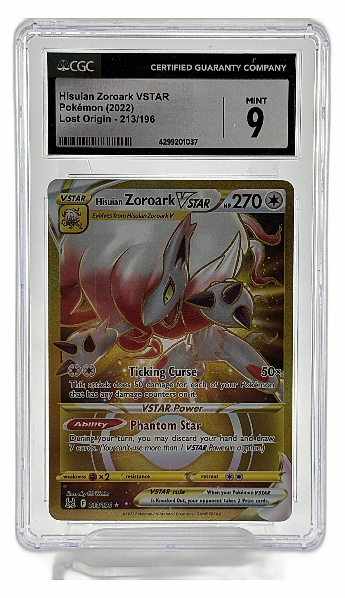 Hisuian Zoroark VSTAR (213) (Secret) - SWSH11: Lost Origin #213/196 - Foil