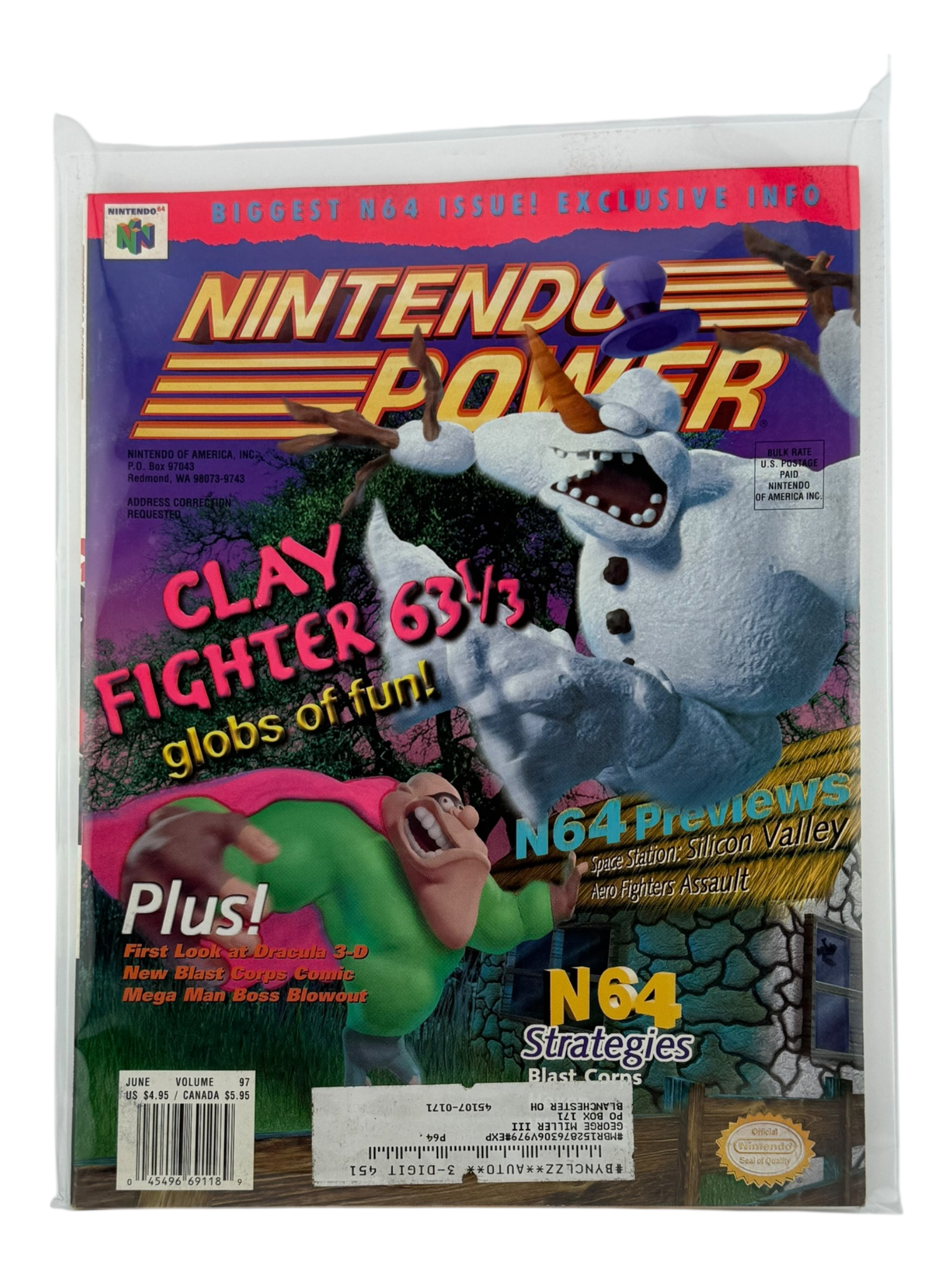 Nintendo Power – ClayFighter 63 1 / 3 [Volume 97 with Poster]