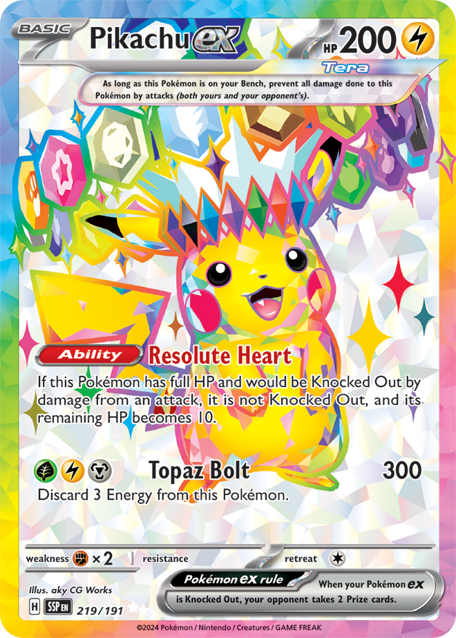 Pikachu ex - 219/191 - SV08: Surging Sparks