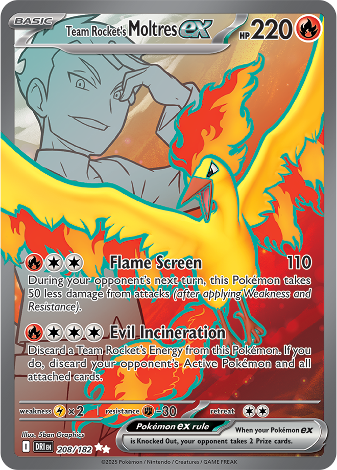 Team Rocket's Moltres ex - 208/182 - SV10: Destined Rivals