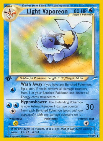 Light Vaporeon - Neo Destiny #052/105 - Non-Foil
