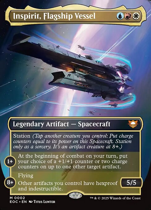Inspirit, Flagship Vessel - Edge of Eternities Commander #2 - Borderless Non-Foil — product image