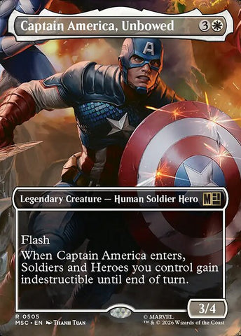 Captain America, Unbowed - Marvel Super Heroes Commander #505 - Borderless Non-Foil