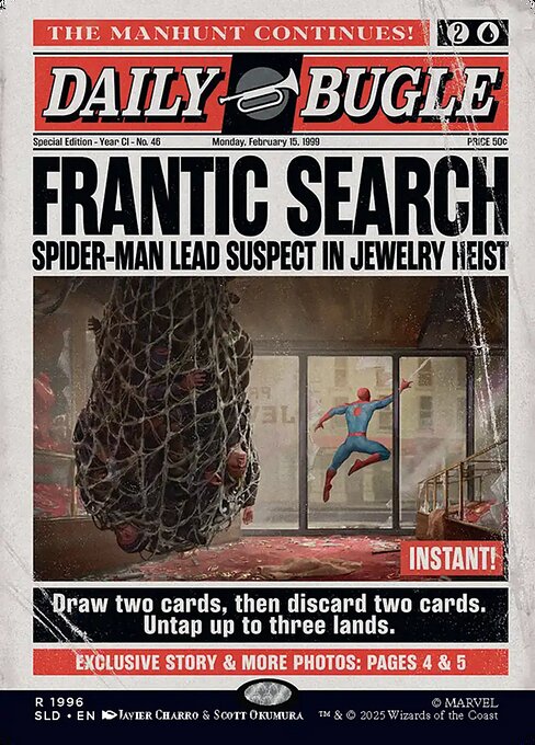 Frantic Search - Secret Lair Drop #1996 - Borderless Foil — product image