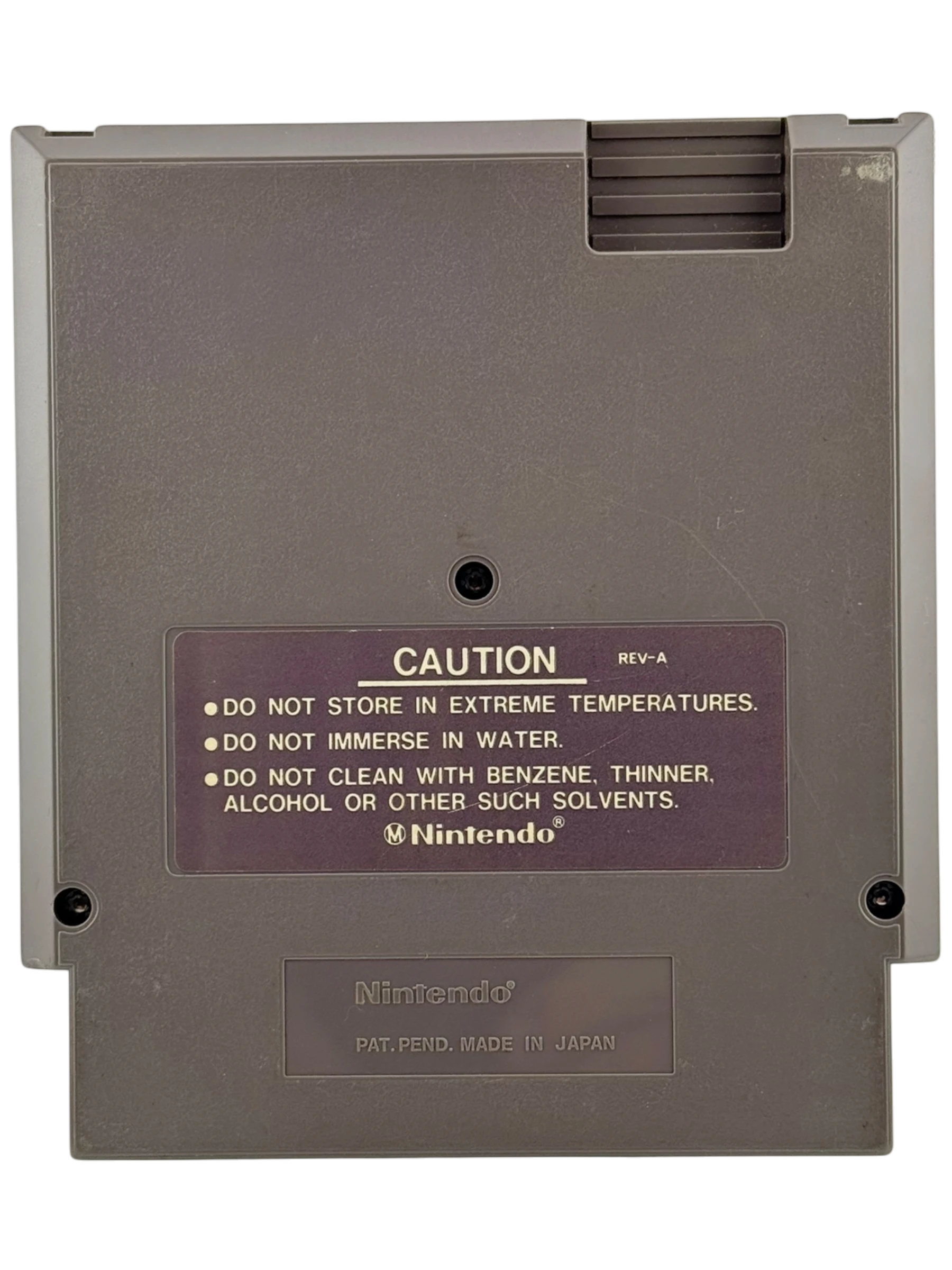 Coolection Bases Loaded NES cartridge, gray plastic with caution label and Nintendo branding. Loose game.
