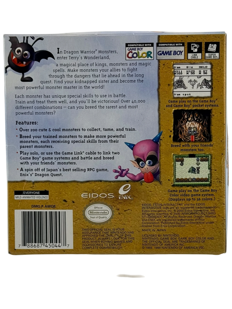 Dragon Warrior Monsters Game Boy Color complete in box with manual and original packaging from Coolection.