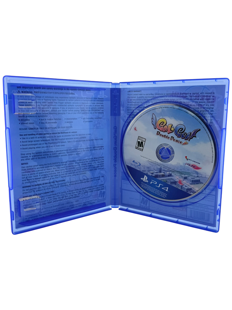 Coolection GalGun: Double Peace PlayStation 4 game case open, showing the game disc and manual. Complete in box.
