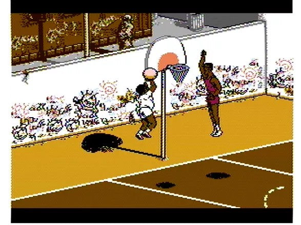 Coolection Hoops NES basketball game cartridge. Features 2-on-2 gameplay with pixelated players on a court.