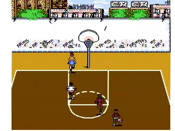 Coolection Hoops NES video game cartridge, loose copy, basketball gameplay on court.