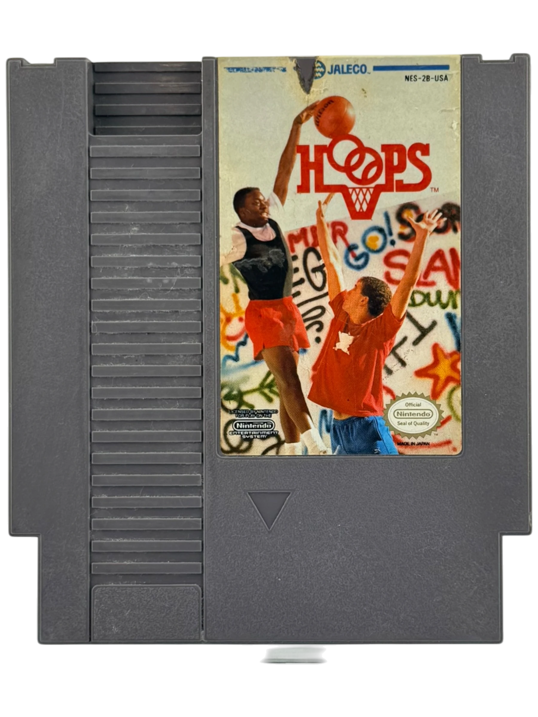 Coolection Hoops video game cartridge for Nintendo Entertainment System (NES). Features two basketball players in action.