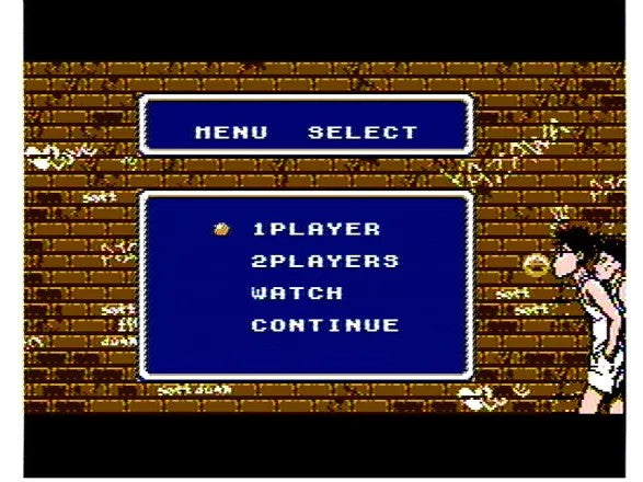Coolection Hoops NES game menu screen with options for 1 Player, 2 Players, Watch, and Continue.