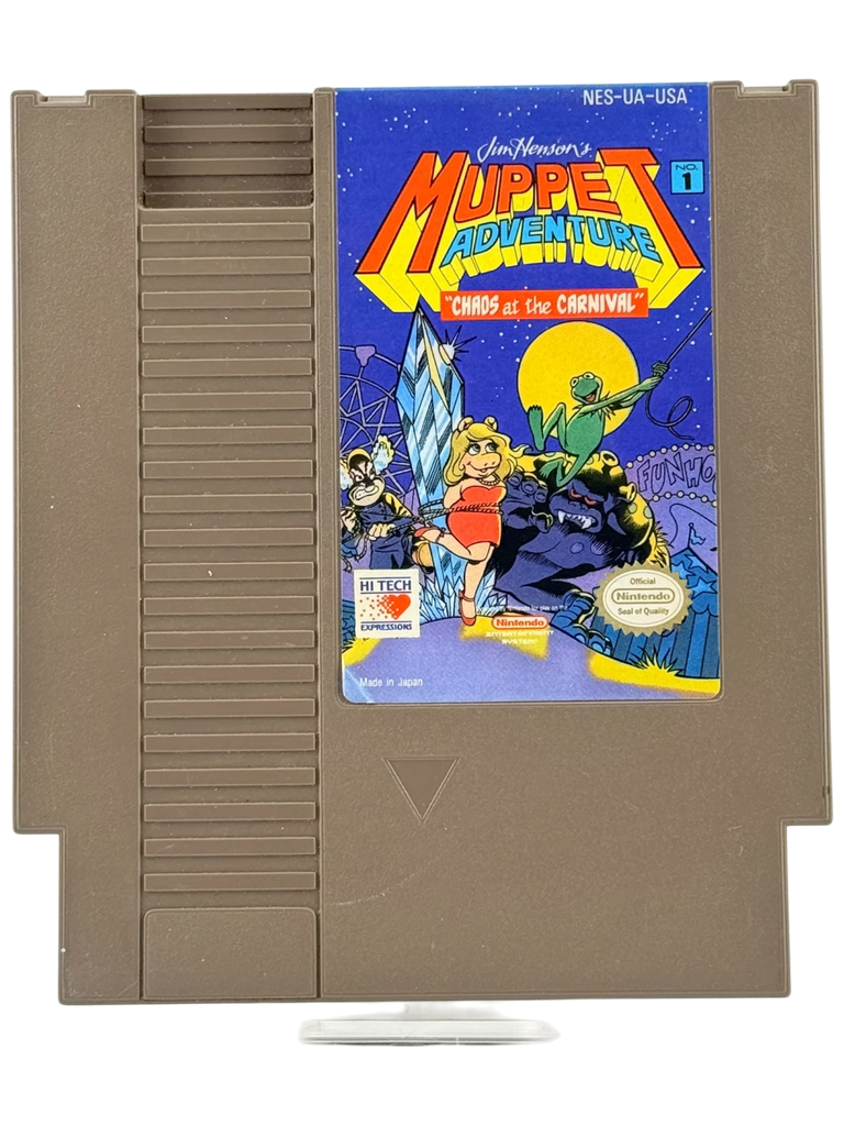 Coolection Muppet Adventure Chaos at the Carnival NES cartridge. Features Kermit, Miss Piggy, and other Muppets on a colorful carnival background.