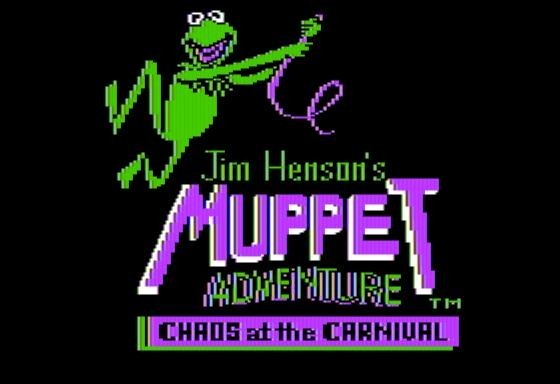 Coolection Muppet Adventure: Chaos at the Carnival NES game title screen with Kermit the Frog.