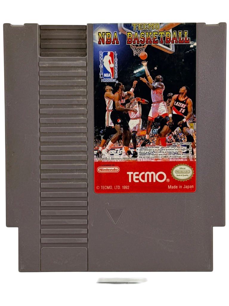 Tecmo NBA Basketball NES game cartridge, loose, tested and functional. Features NBA teams and players.