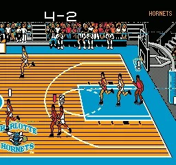 Coolection Tecmo NBA Basketball NES game cartridge, loose, tested, and functional. Features 8-bit graphics of basketball players on court.