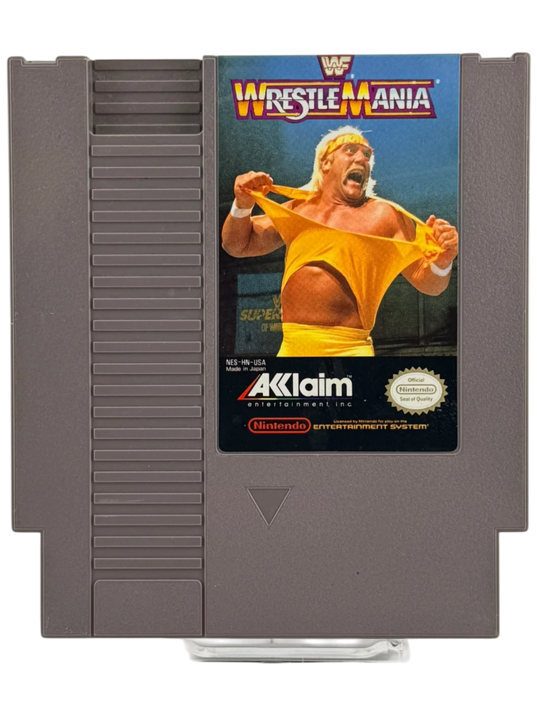 Coolection WWF WrestleMania NES game cartridge featuring Hulk Hogan. Loose game, tested and functional.