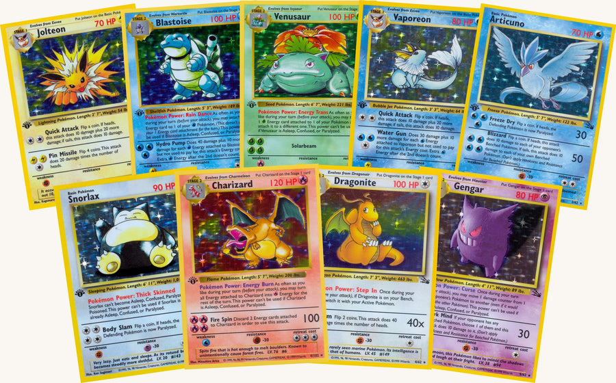 Wizards-era Pokémon holos — Base Set, Jungle and Fossil