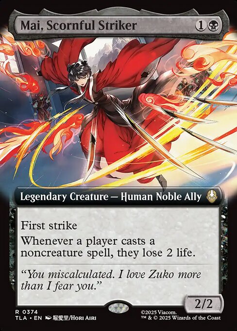 Mai, Scornful Striker - Avatar: The Last Airbender #374 - Extended Art Non-Foil — product image