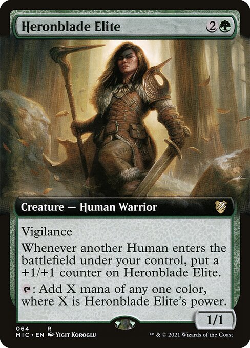 Heronblade Elite - Midnight Hunt Commander #64 - Extended Art Non-Foil — product image