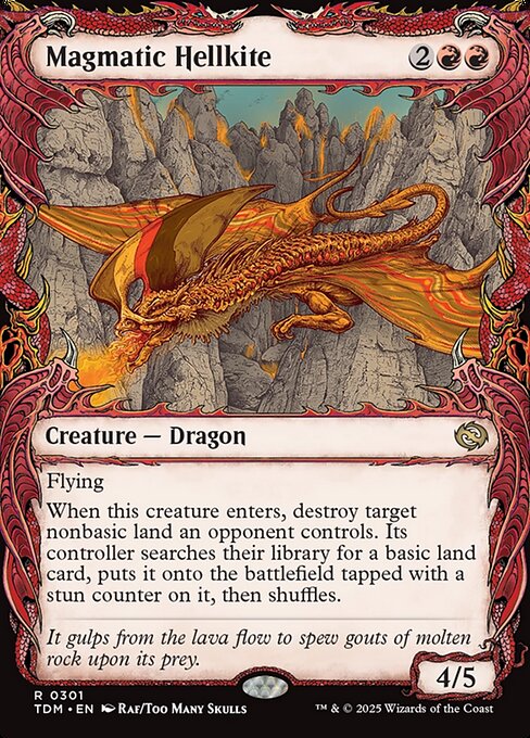 Magmatic Hellkite - Tarkir: Dragonstorm #301 - Showcase Foil — product image