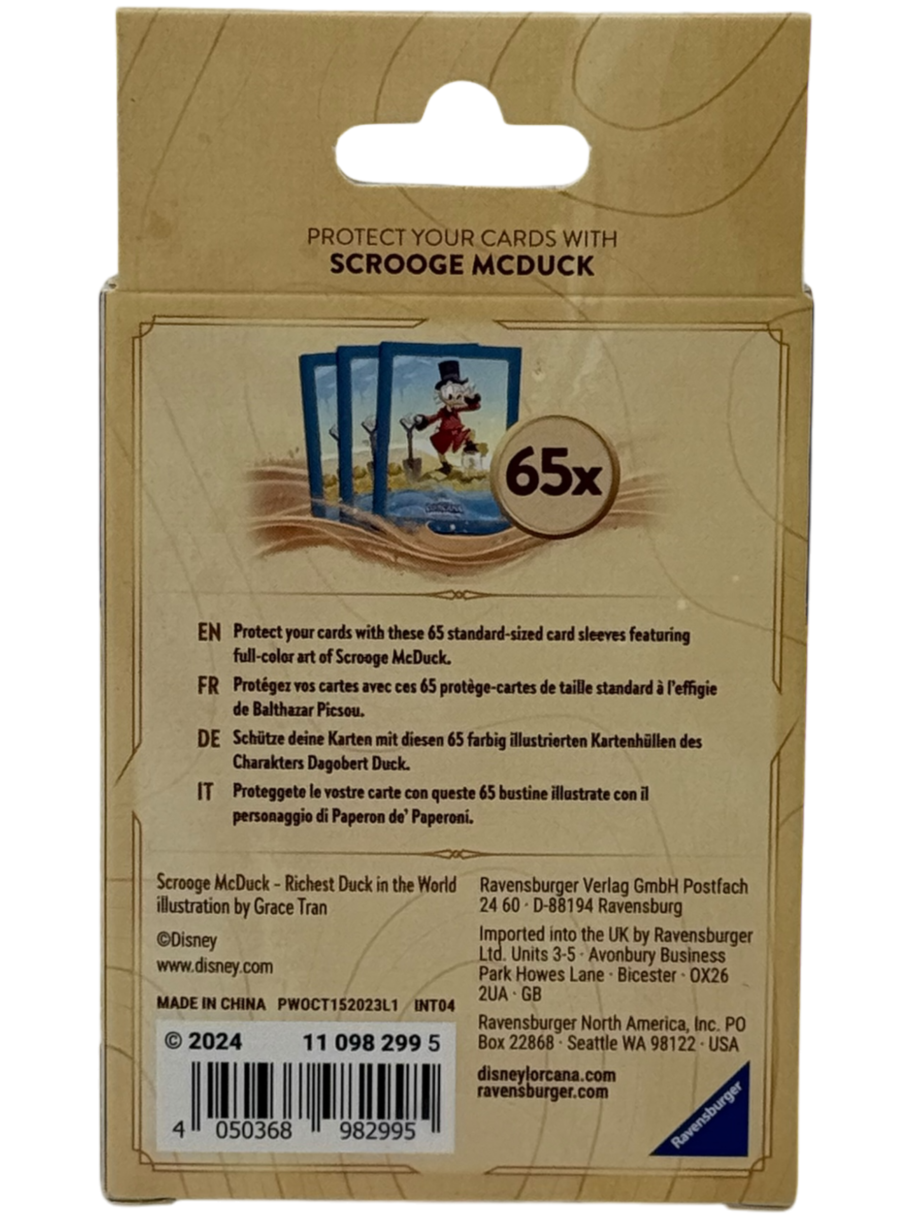 Disney Lorcana Card Sleeves - Scrooge McDuck (65-Pack)