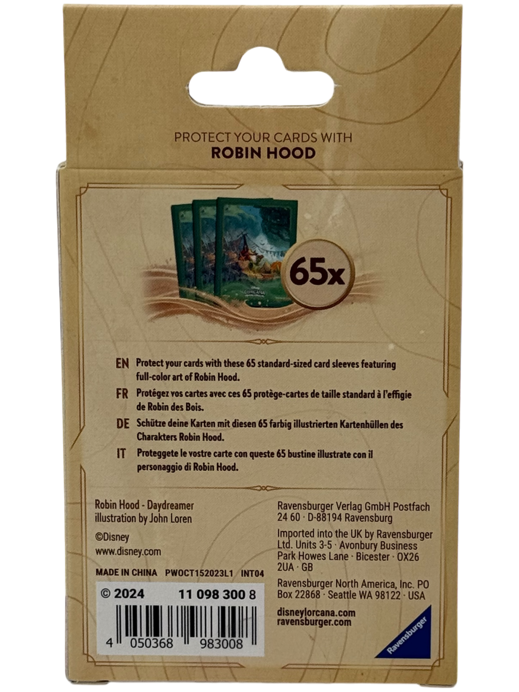 Disney Lorcana Card Sleeves - Robin Hood (65-Pack)