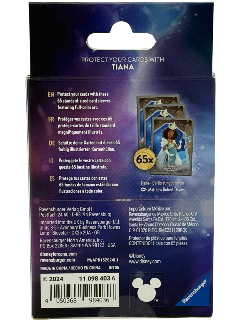 Disney Lorcana Card Sleeves - Tiana - Celebrating Princess (65-Pack)