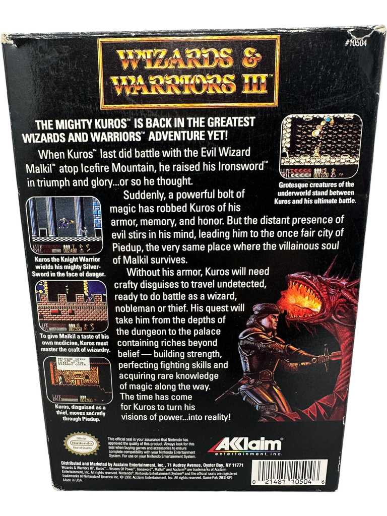 Wizards and Warriors III Kuros Visions of Power
