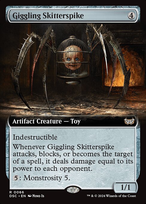 Giggling Skitterspike - Duskmourn: House of Horror Commander #66 - Extended Art Non-Foil — product image