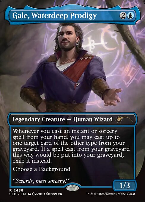 Gale, Waterdeep Prodigy - Secret Lair Drop #2488 - Borderless Foil — product image